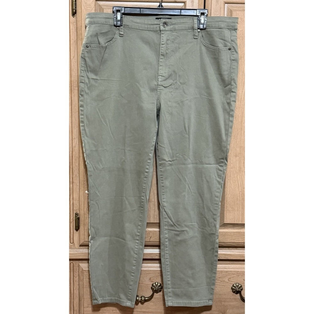 Buffalo David Bitton Jeans Women 16/36 Green Ankle Skinny Stretch Denim HighRise
